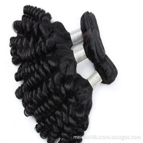 Wholesale price high quality 8A indiana double drawn tangle free fumi hair  Bundles Remy Human Hair Natural Color